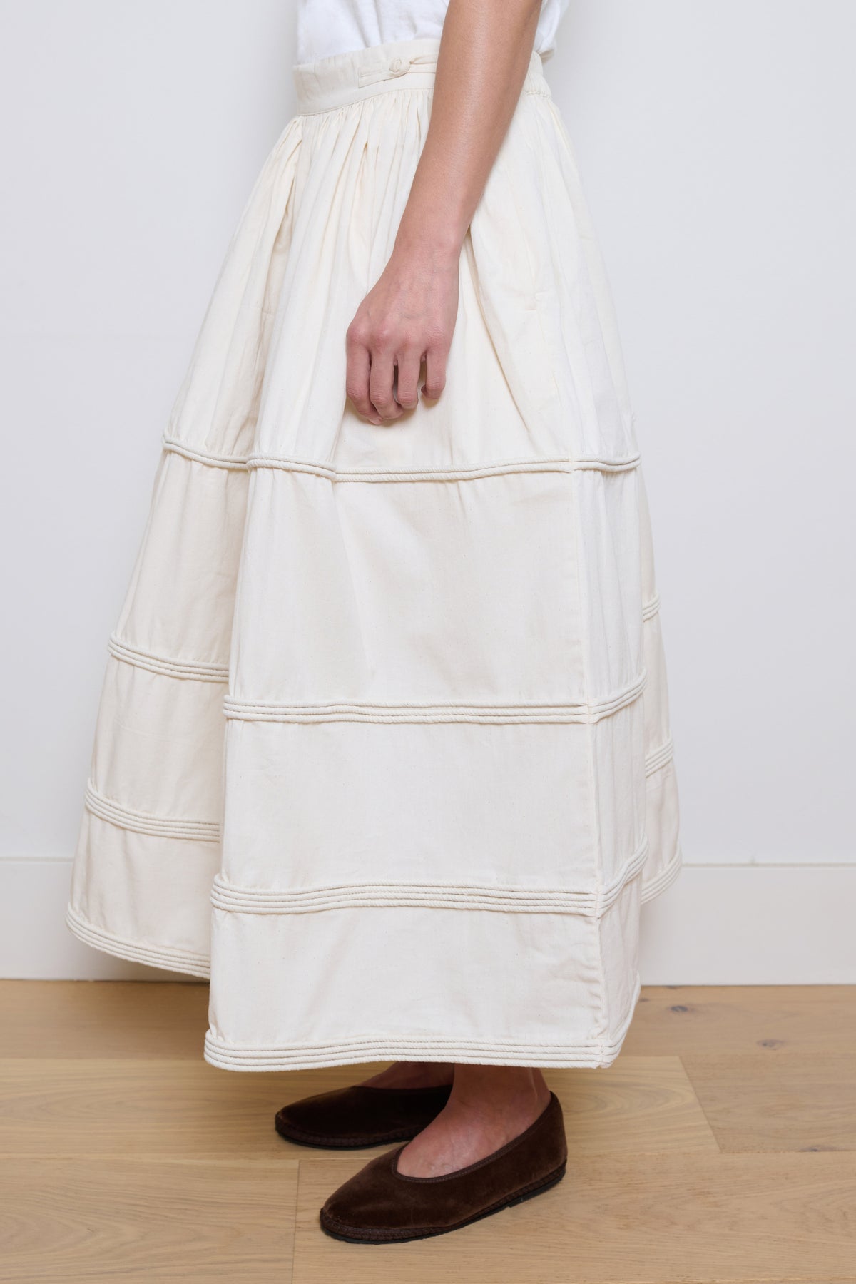 Runaway Bicycle | Full Corded Skirt - Cream