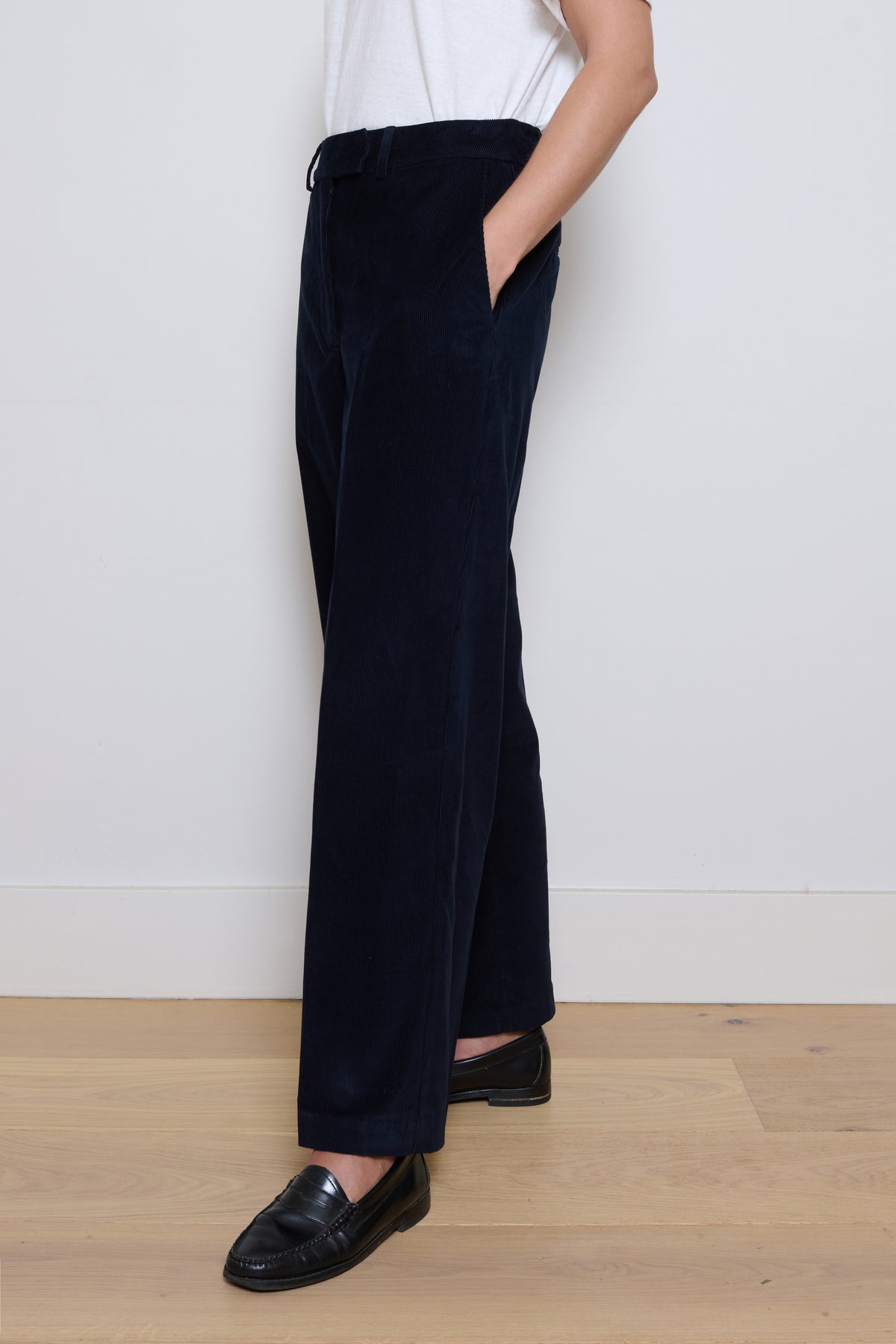 Cordera | Low Rise Corduroy Pants - Navy