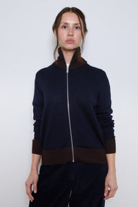 Cordera | Merino Wool Sporty Cardigan - Navy