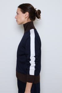 Cordera | Merino Wool Sporty Cardigan - Navy