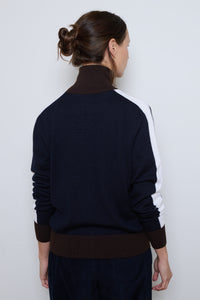 Cordera | Merino Wool Sporty Cardigan - Navy