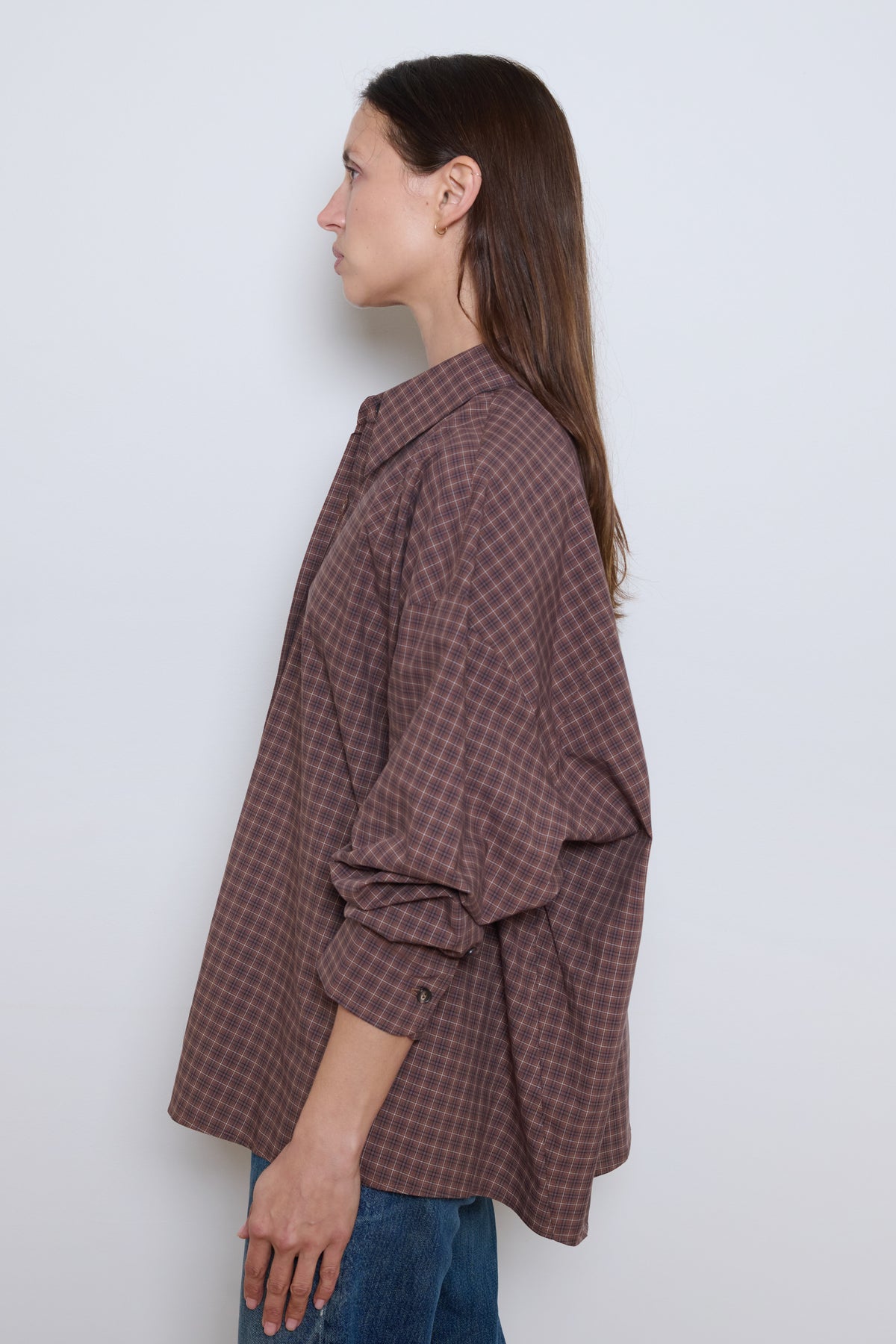 Cordera | Checked Oversized Shirt - Brown/ Navy