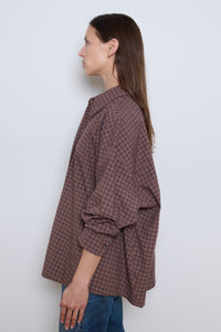 Cordera | Checked Oversized Shirt - Brown/ Navy