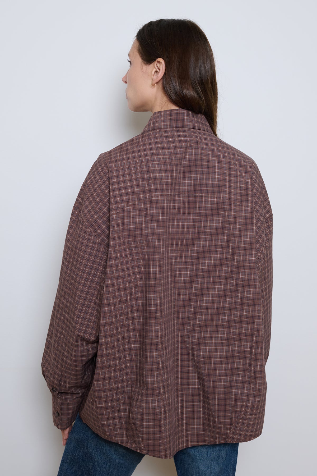 Cordera | Checked Oversized Shirt - Brown/ Navy