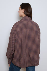 Cordera | Checked Oversized Shirt - Brown/ Navy