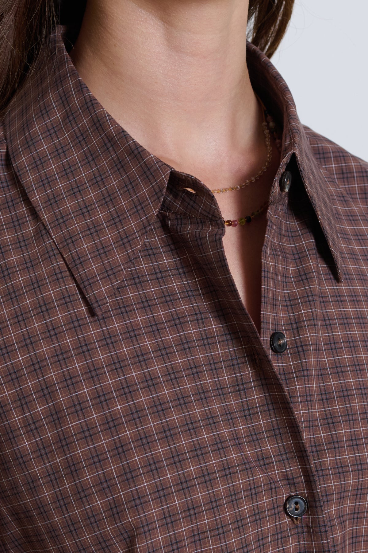 Cordera | Checked Oversized Shirt - Brown/ Navy