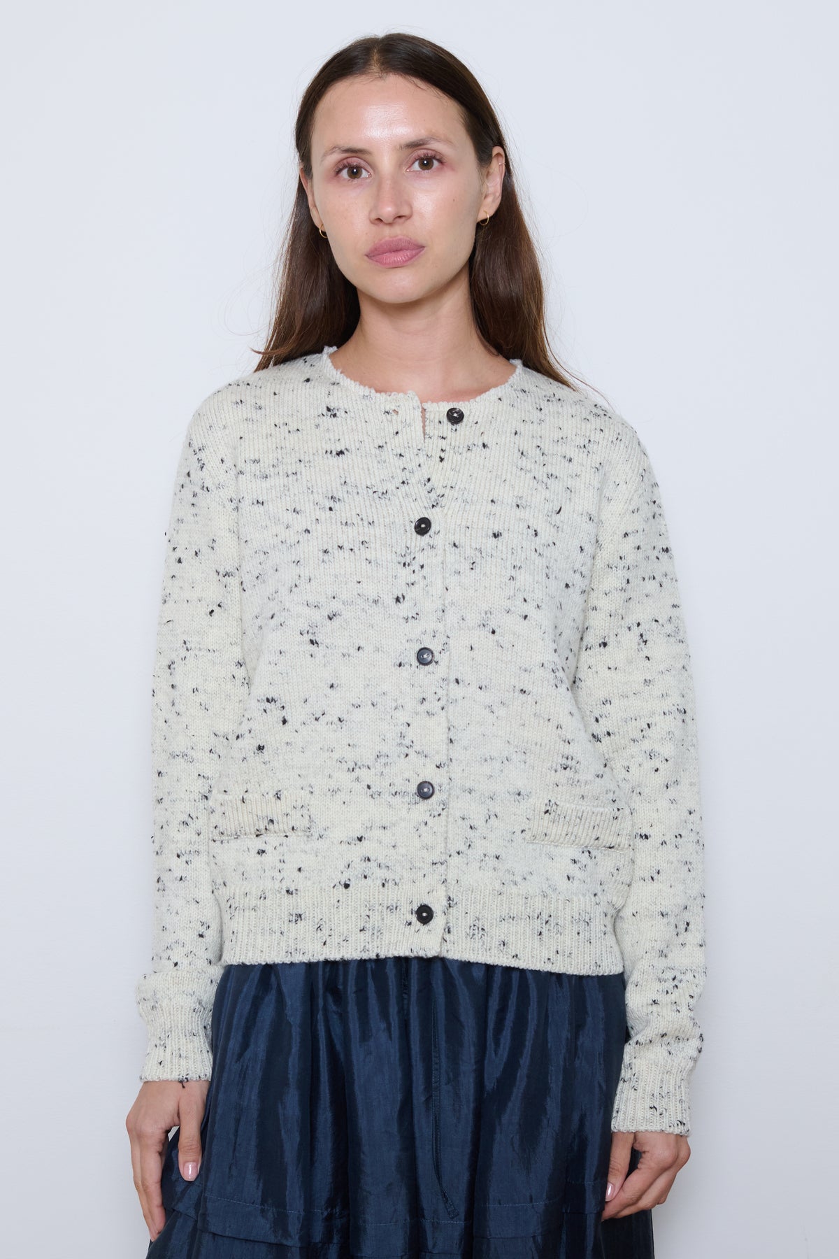 Cordera | Merino Wool Flecked Cardigan - Natural