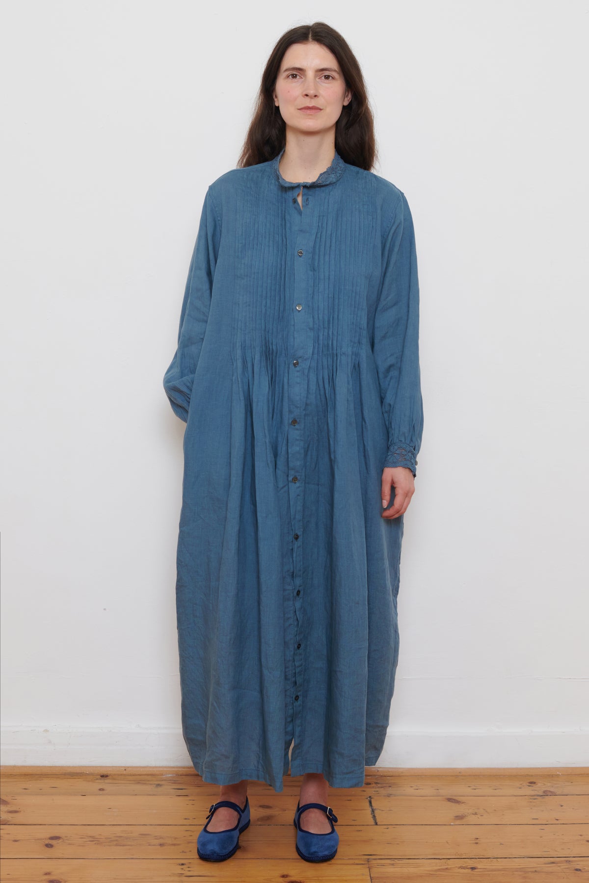 Ichi Antiquities | Linen Dress - Earth Blue