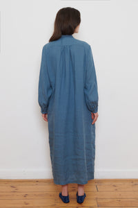 Ichi Antiquities | Linen Dress - Earth Blue