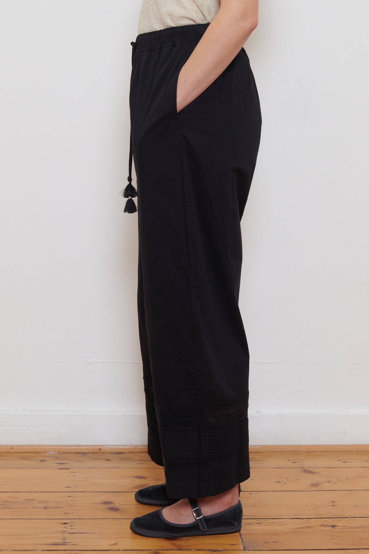 Ichi Antiquities | India Cotton Trousers - Black