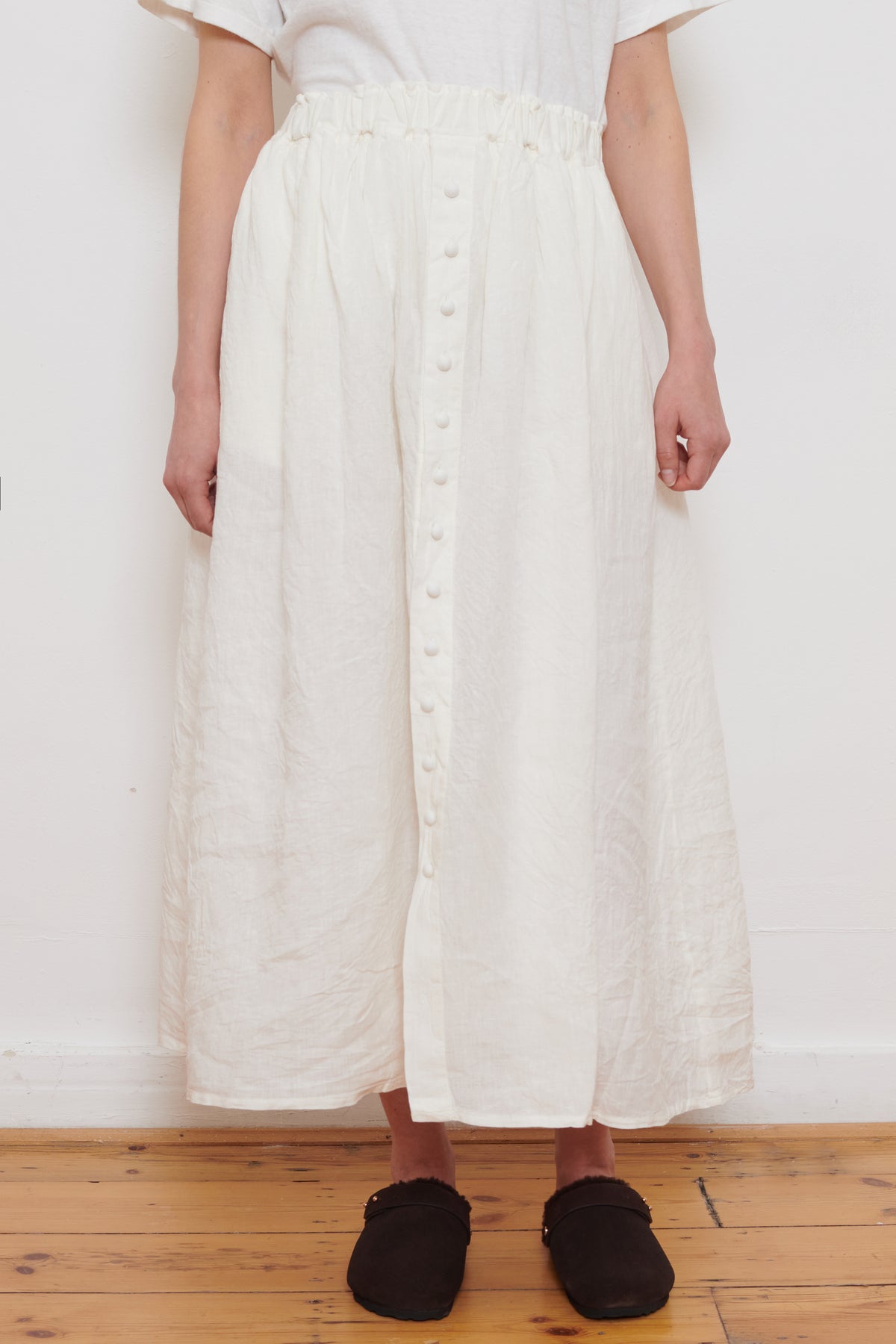 Ichi Antiquities | French Linen Skirt - White