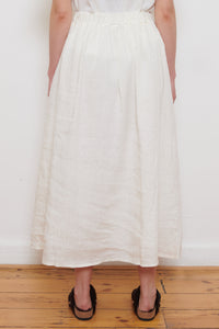 Ichi Antiquities | French Linen Skirt - White