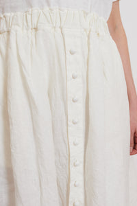 Ichi Antiquities | French Linen Skirt - White