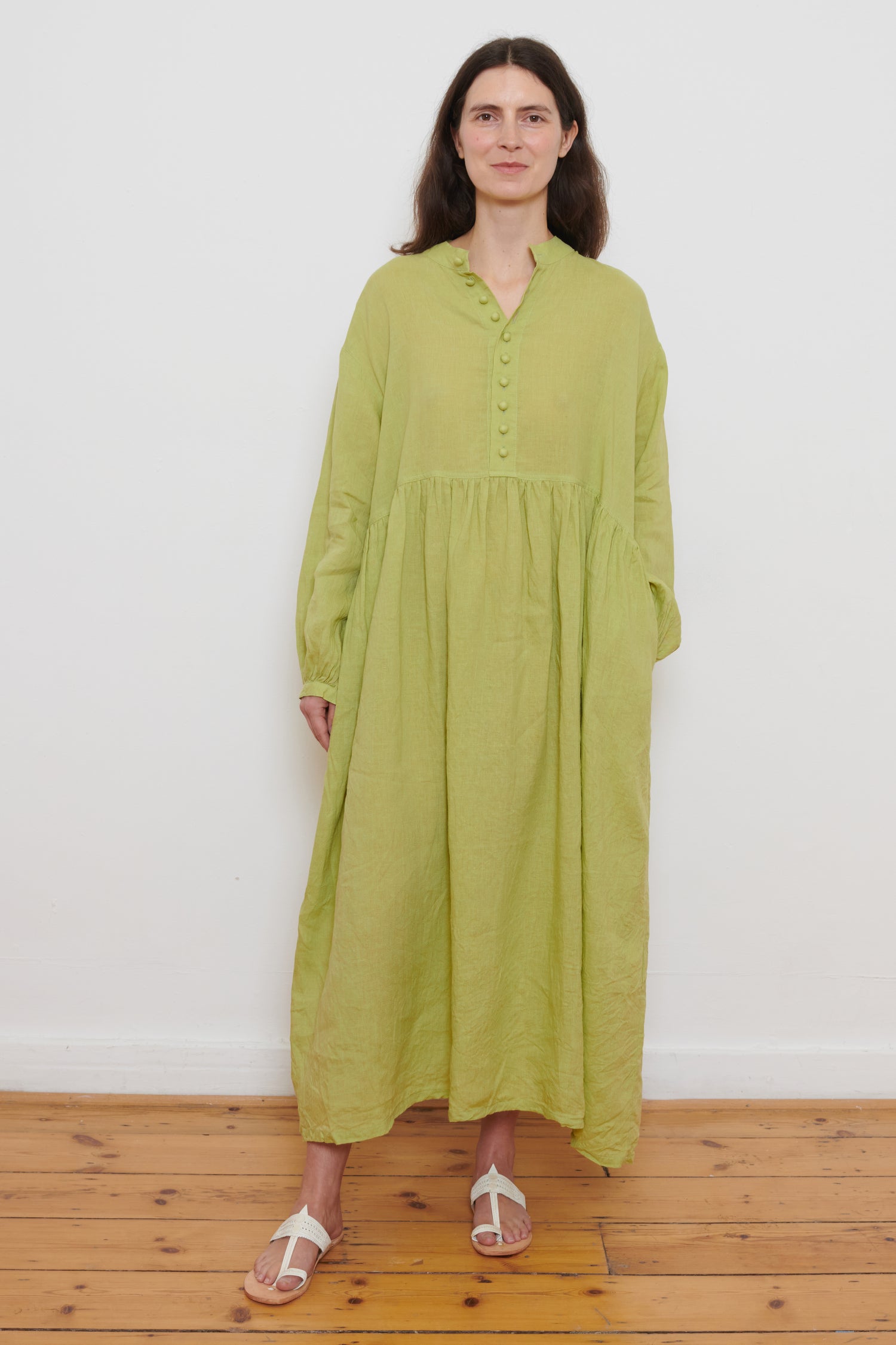 Ichi Antiquities | French Linen Dress - Pistachio