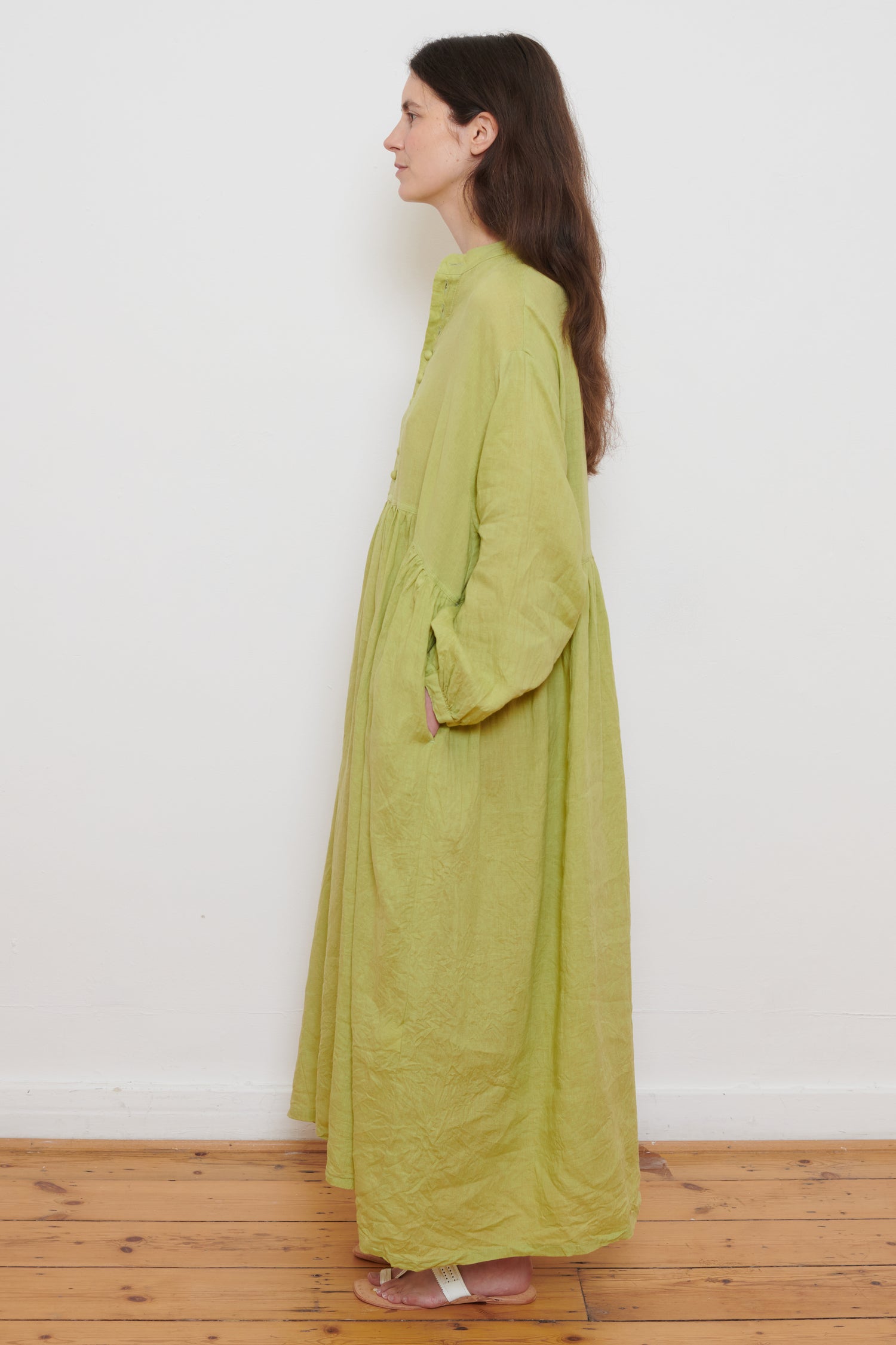 Ichi Antiquities | French Linen Dress - Pistachio