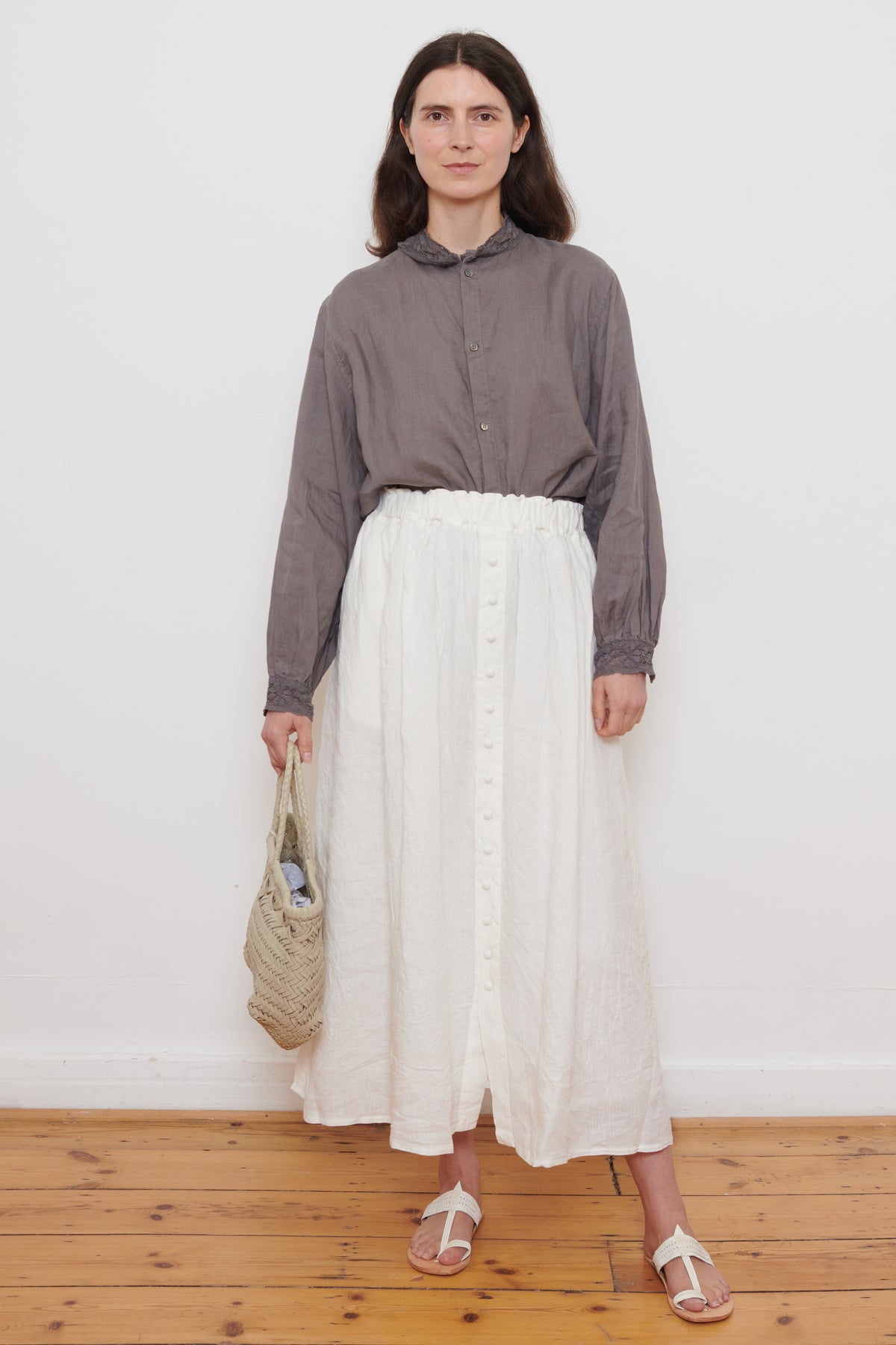 Ichi Antiquities | Linen Shirt - Charcoal