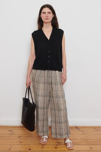 Ichi Antiquities | Check Trousers - Natural