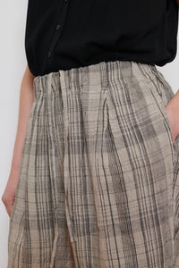 Ichi Antiquities | Check Trousers - Natural