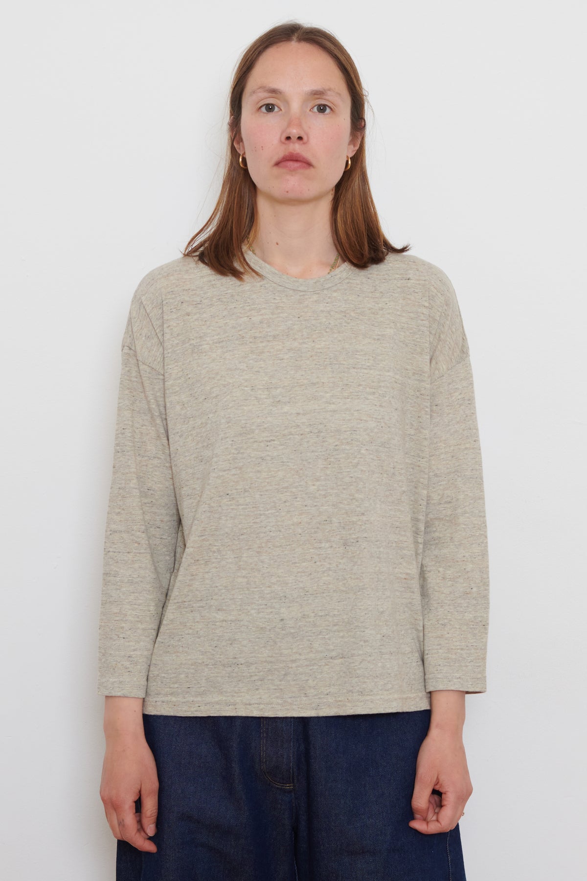 Ichi Antiquities | Knitted Long-Sleeve T-Shirt - Beige