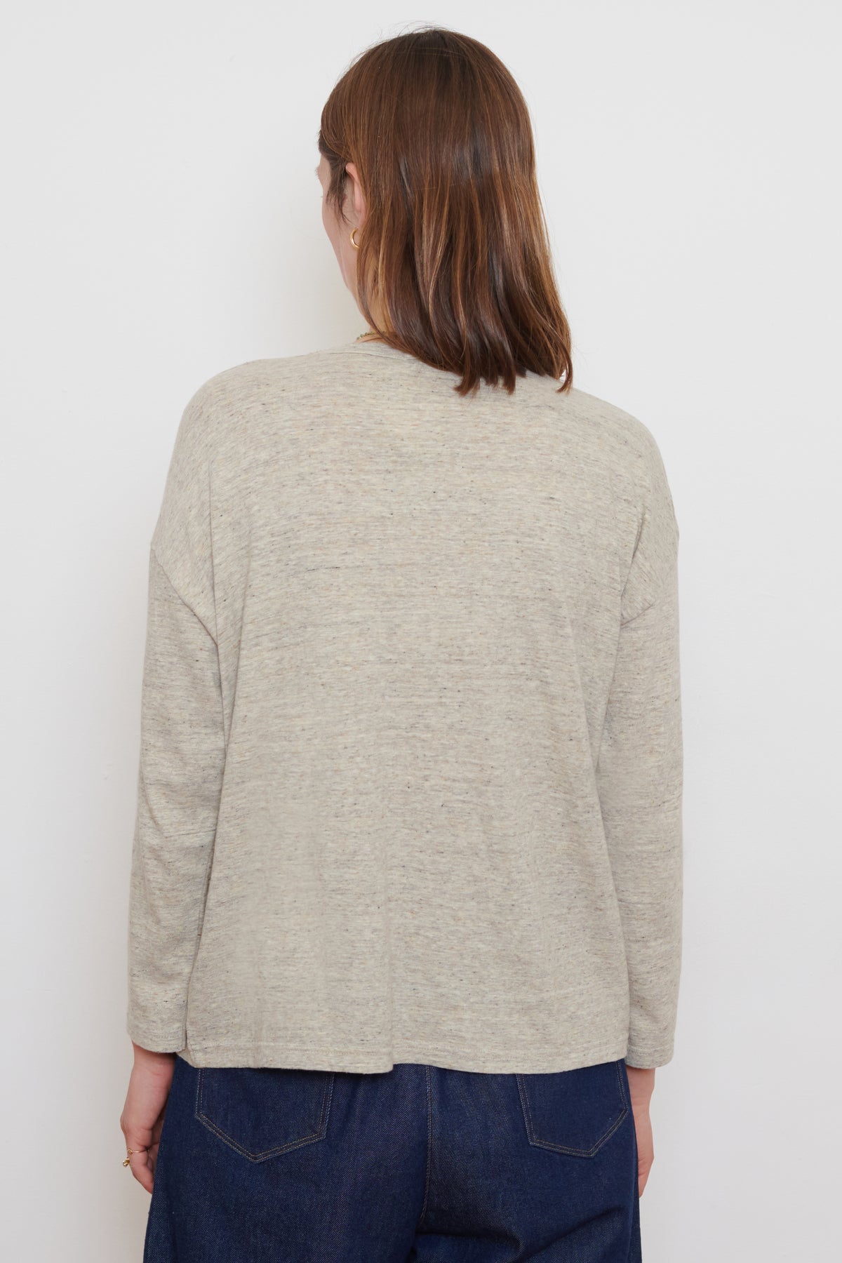 Ichi Antiquities | Knitted Long-Sleeve T-Shirt - Beige
