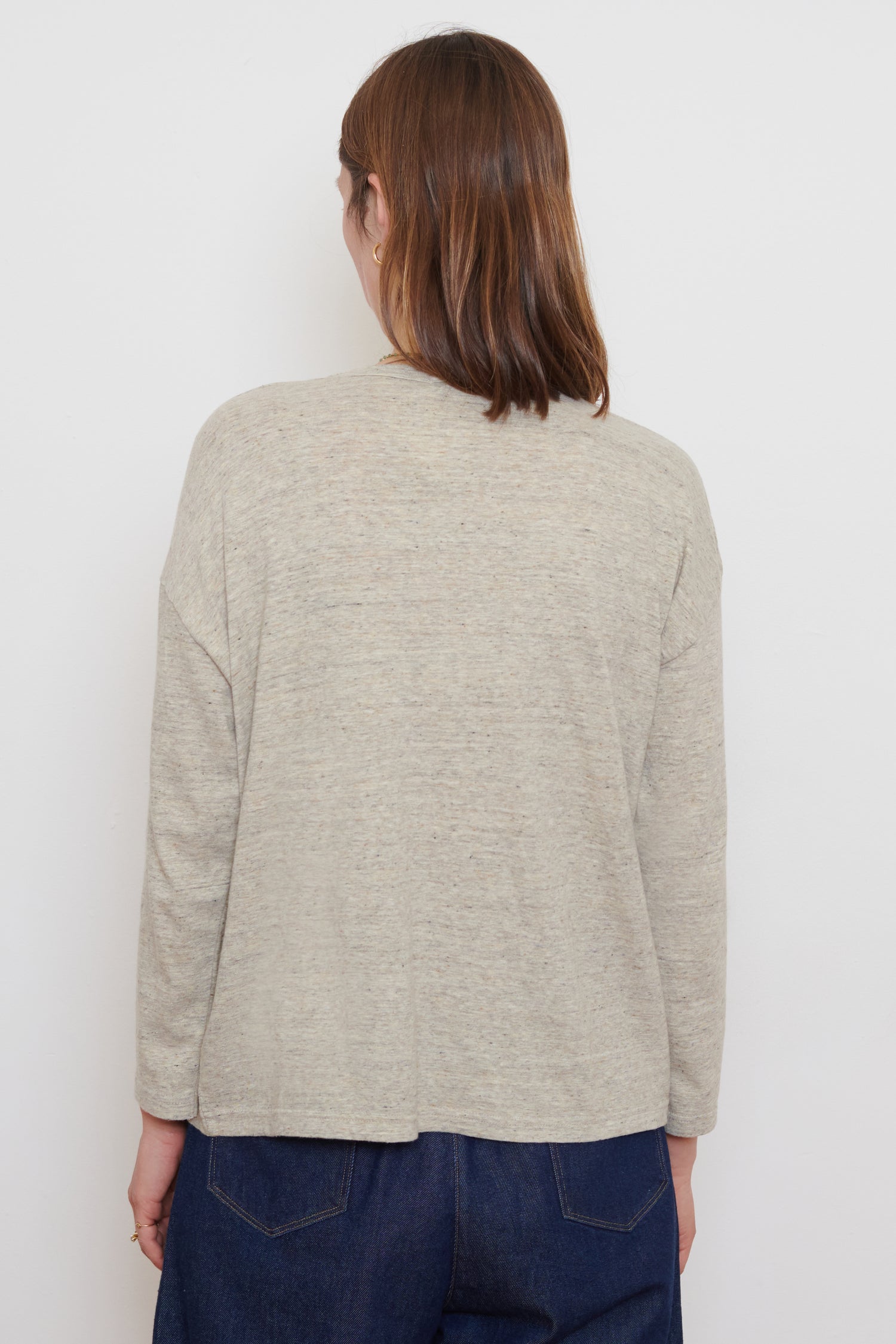 Ichi Antiquities | Knitted Long-Sleeve T-Shirt - Beige