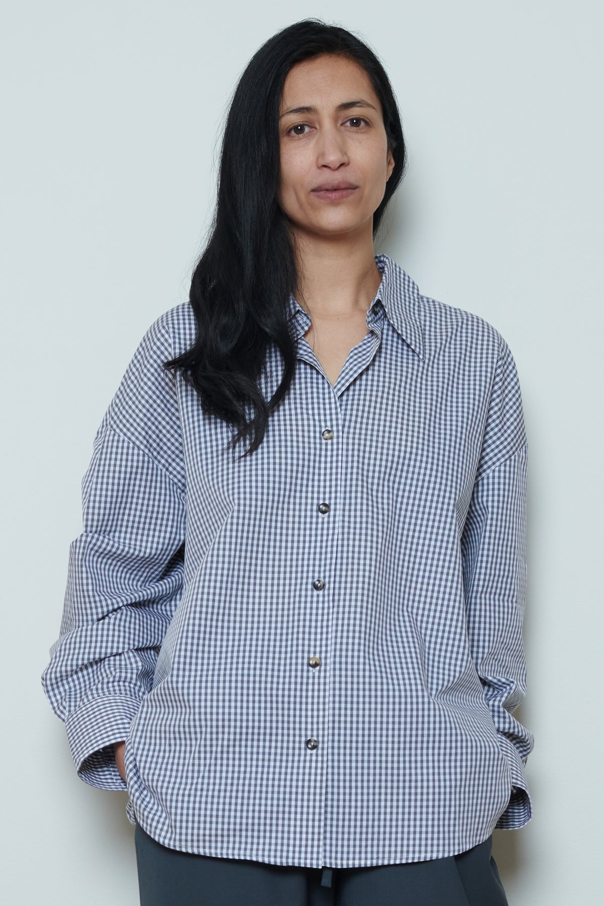 Cordera | Oversized Shirt - Vichy Grey