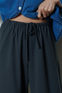 Cordera | Tailored Drawstring Pants - Ebony