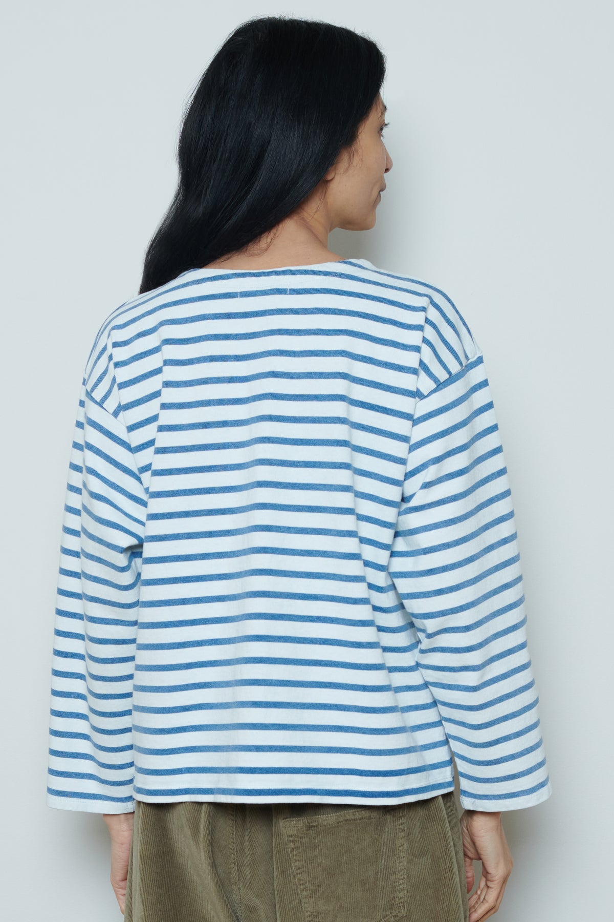 Ichi Antiquities | Stripe Cardigan - White/Blue