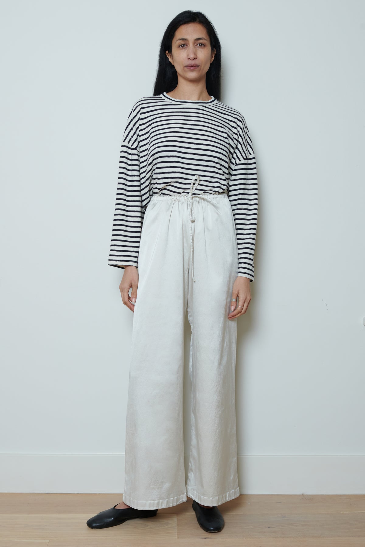Cordera | Satin Drawstring Pants - Perla