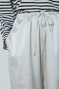 Cordera | Satin Drawstring Pants - Perla