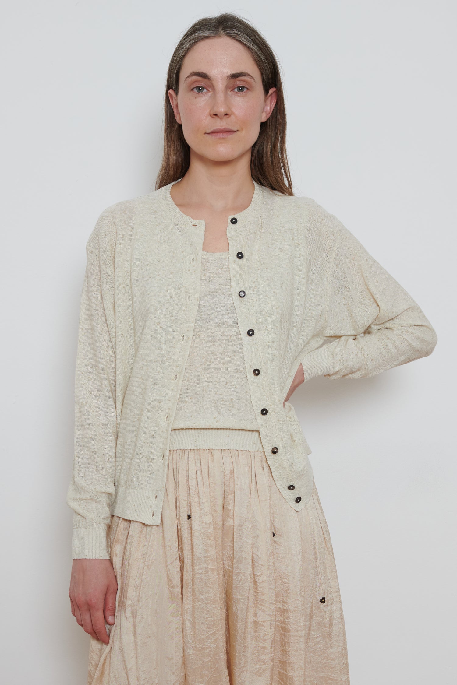 Cordera | Linen and Cotton Flecked Cardigan -