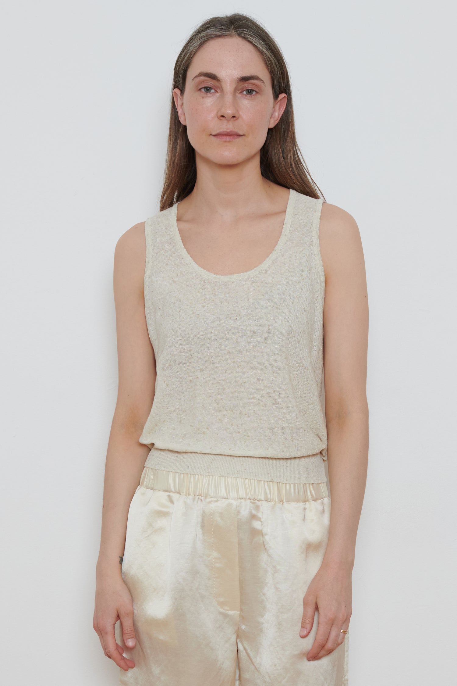 Cordera | Linen and Cotton Flecked Tank Top - Cream