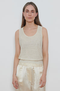 Cordera | Linen and Cotton Flecked Tank Top - Cream