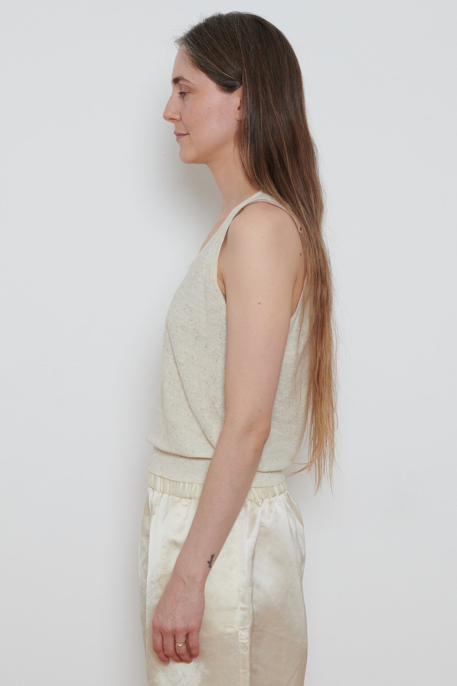 Cordera | Linen and Cotton Flecked Tank Top - Cream
