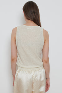 Cordera | Linen and Cotton Flecked Tank Top - Cream