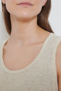 Cordera | Linen and Cotton Flecked Tank Top - Cream