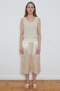 Cordera | Satin Capri Pants - Marfil