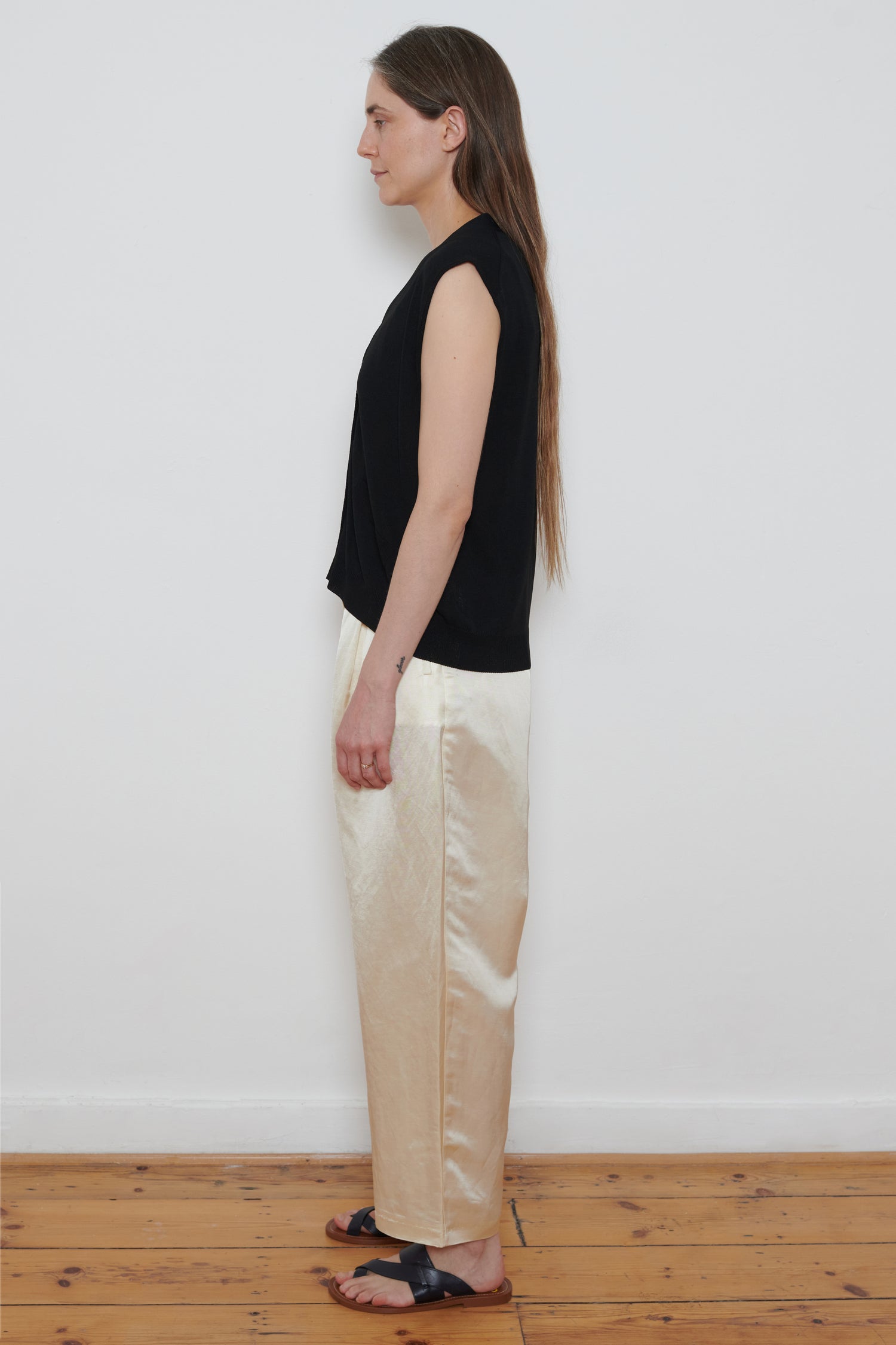 Cordera | Satin Masculine Pants - Marfil