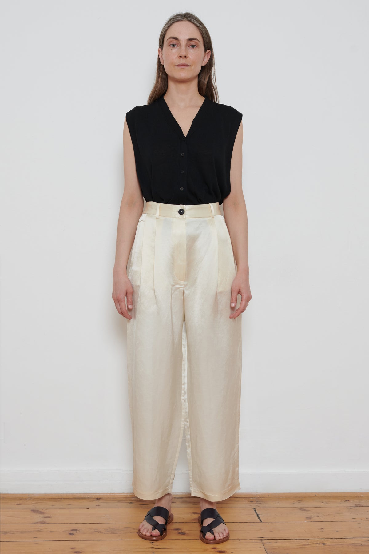 Cordera | Satin Masculine Pants - Marfil