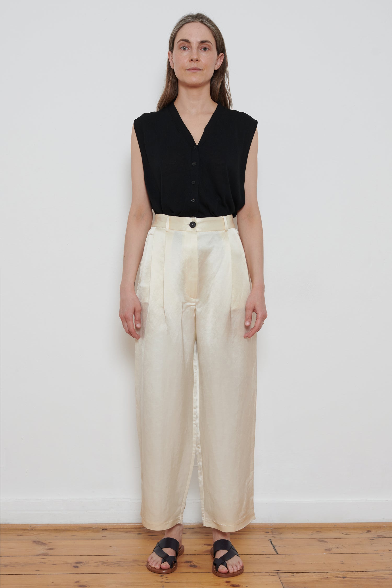 Cordera | Satin Masculine Pants - Marfil