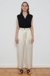 Cordera | Satin Masculine Pants - Marfil