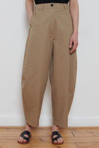 Cordera | Cotton Curved Pants- Camel
