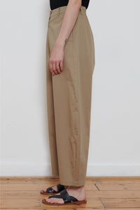 Cordera | Cotton Curved Pants- Camel