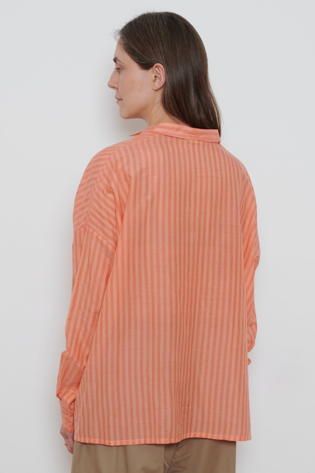 Runaway Bicycle | Corin Shirt - Orange Stripe