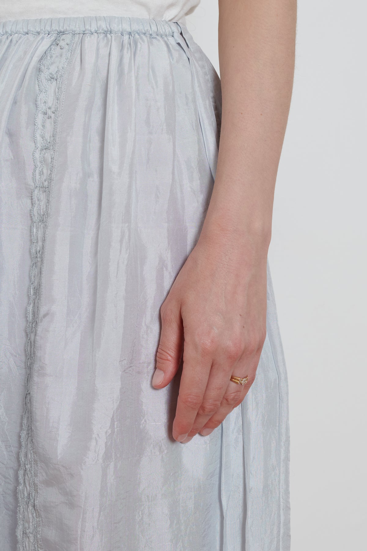 Runaway Bicycle | Embroidered Skirt - Blue