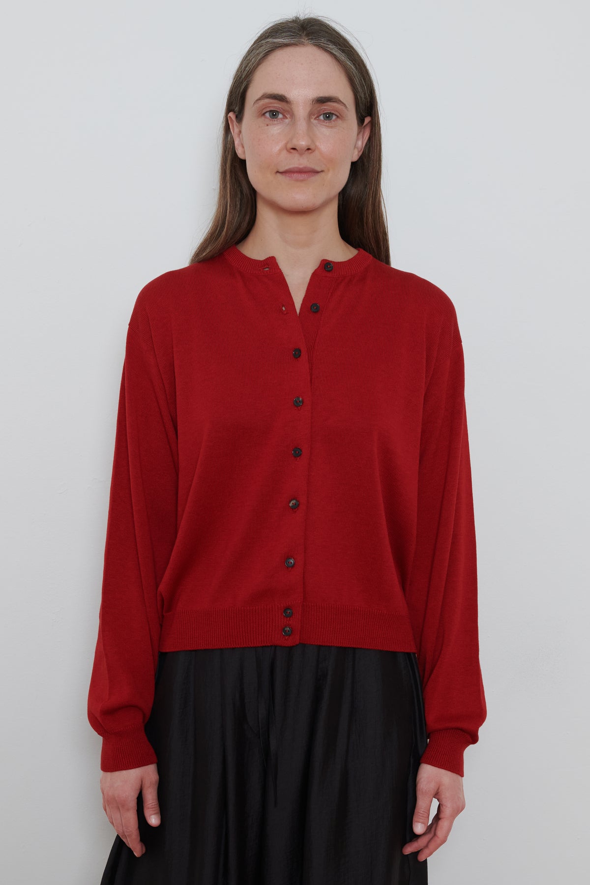 Cordera | Cotton and Silk Cardigan- Red