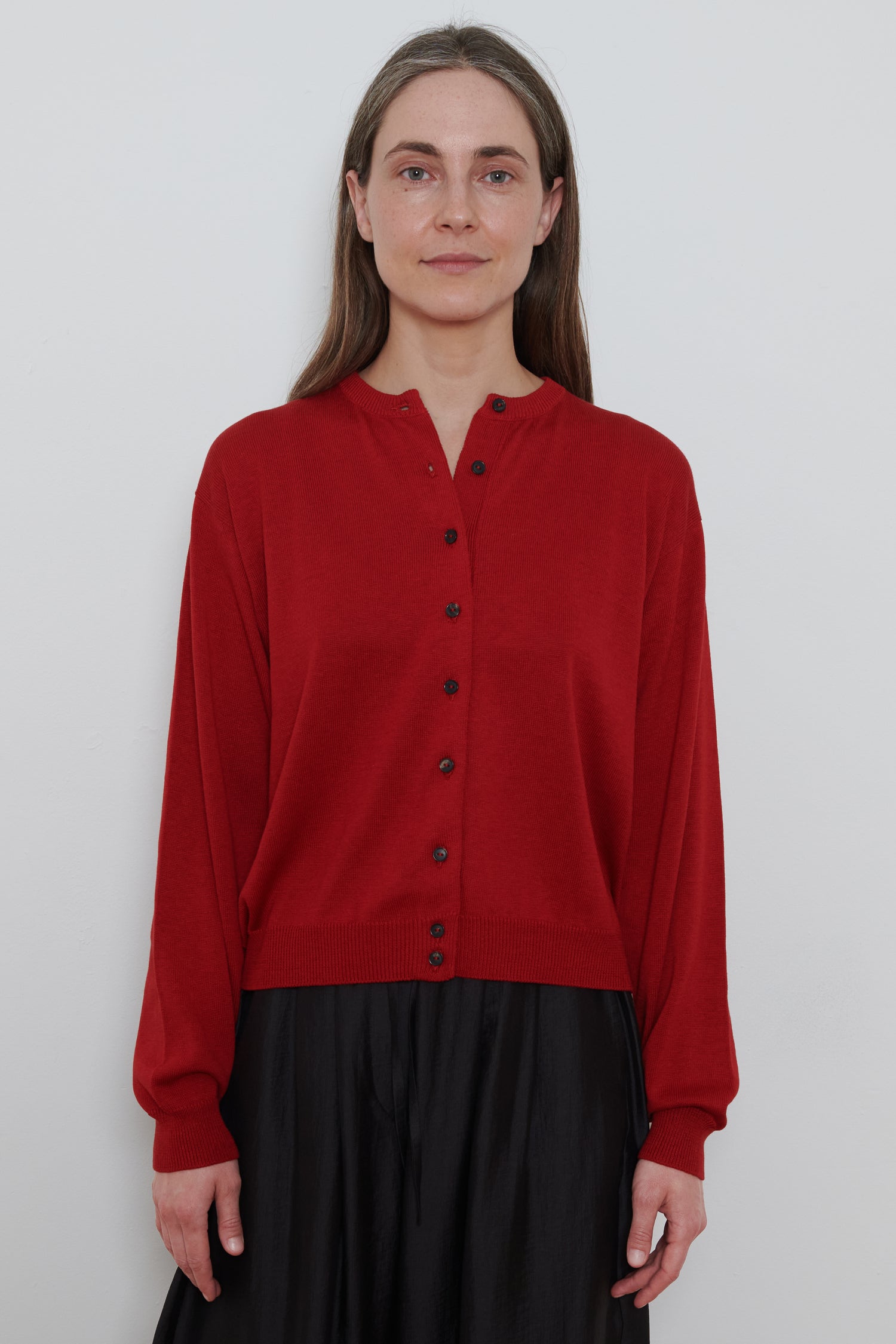 Cordera | Cotton and Silk Cardigan- Red