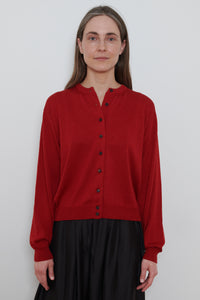 Cordera | Cotton and Silk Cardigan- Red