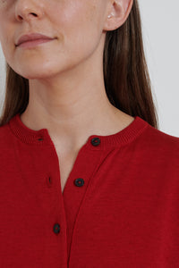 Cordera | Cotton and Silk Cardigan- Red