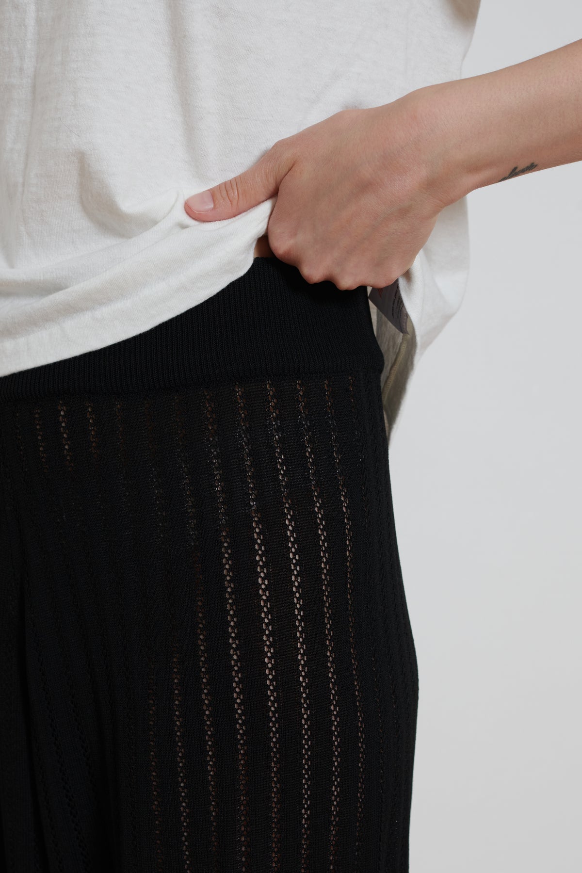 Cordera | Lace Knit Pants- Black
